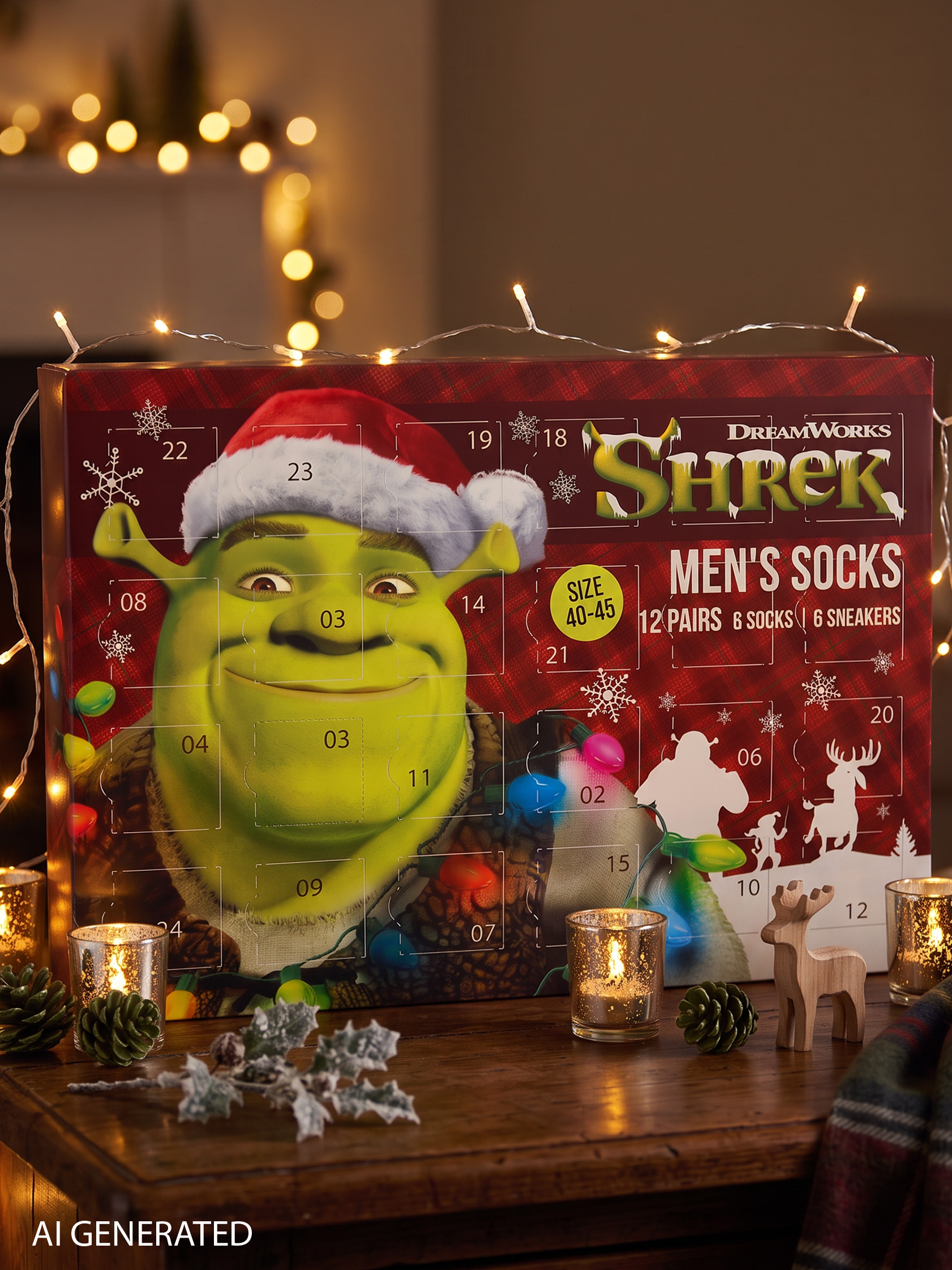 UNITED LABELS Shrek der tollkühne Held Socken (40-45) Adventskalender ...