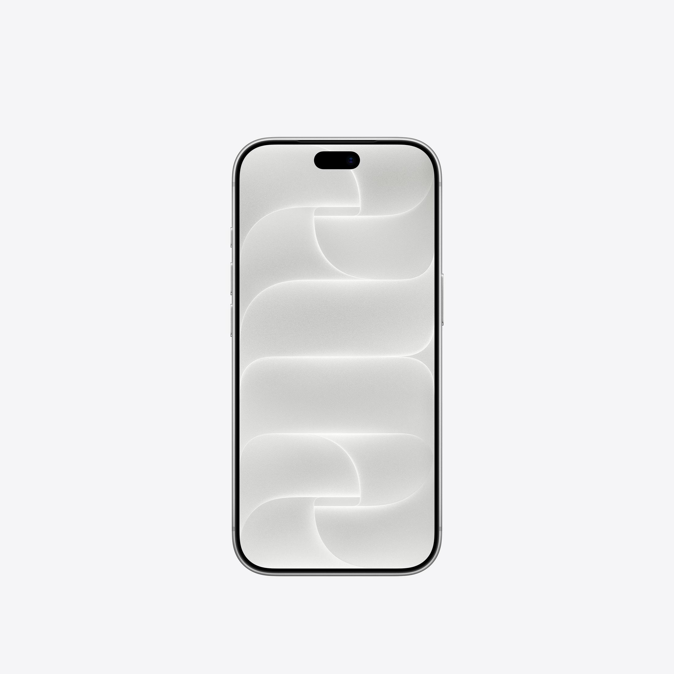 Ein Smartphone mit hellem, abstrakt gemustertem Hintergrund auf dem Bildschirm.