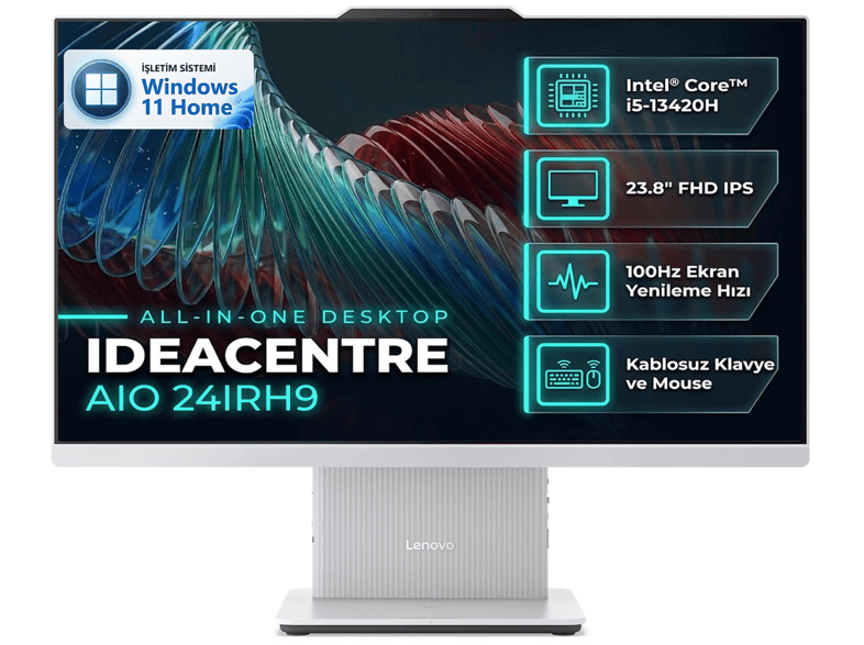 LENOVO IdeaCentre 24IRH9 F0HN00SBTR 004 Intel Core i5-13420H 32 GB 1 TB 23,8 inç Windows 11 Home All In One Bilgisayar Gri