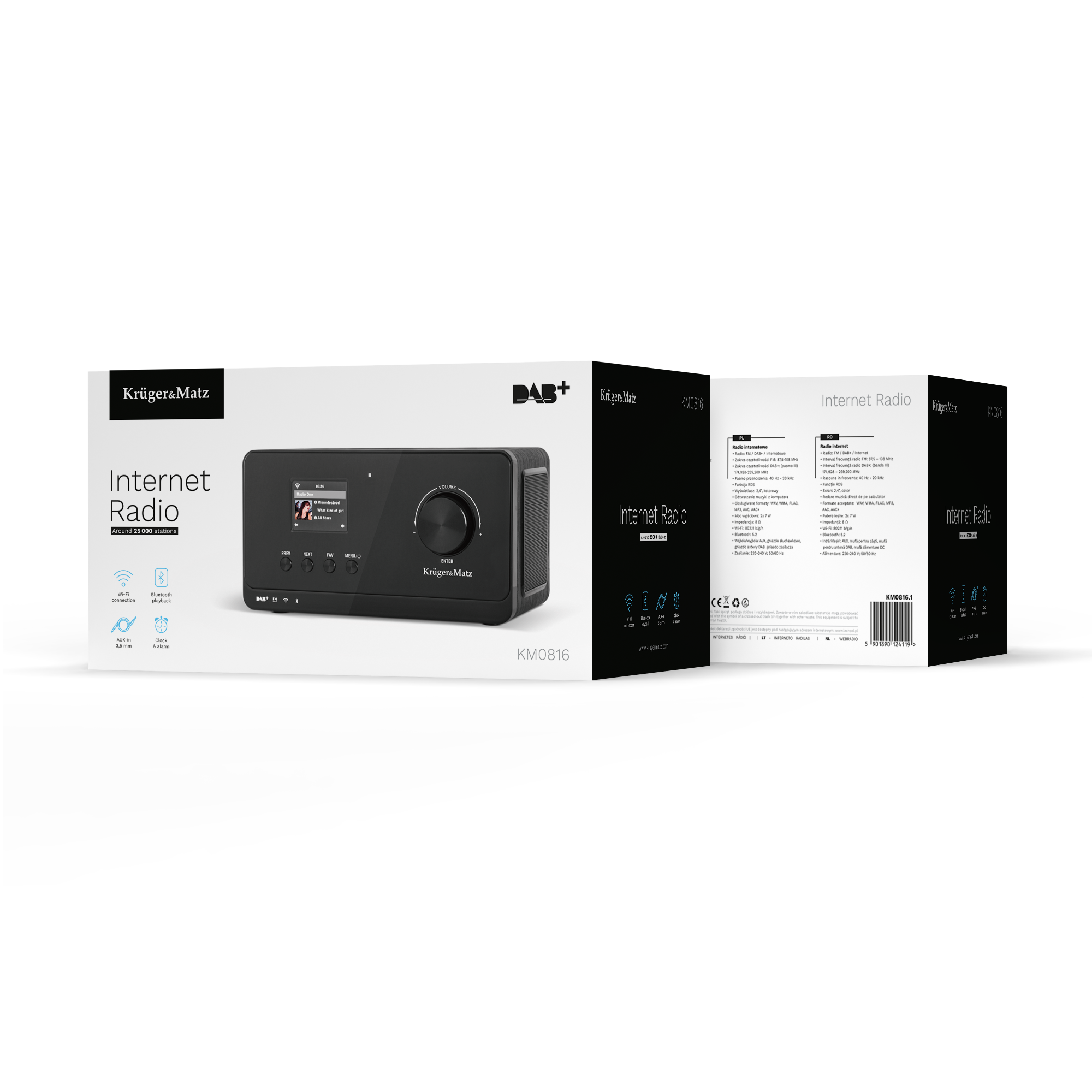 Radio internetowe KRÜGER&MATZ KM0816.1 Czarny