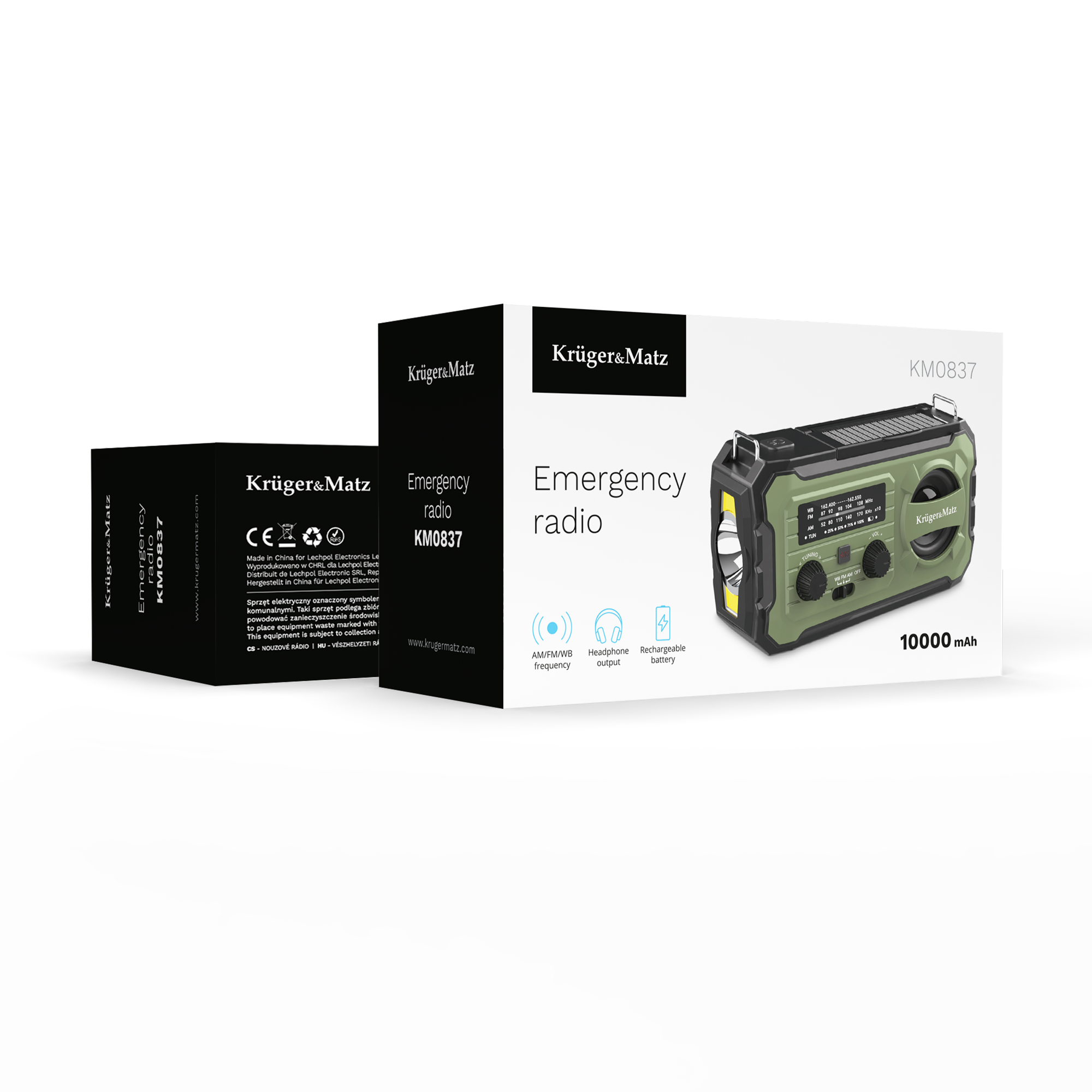 Radio solarne przenośne KRÜGER&MATZ KM0837 Czarny