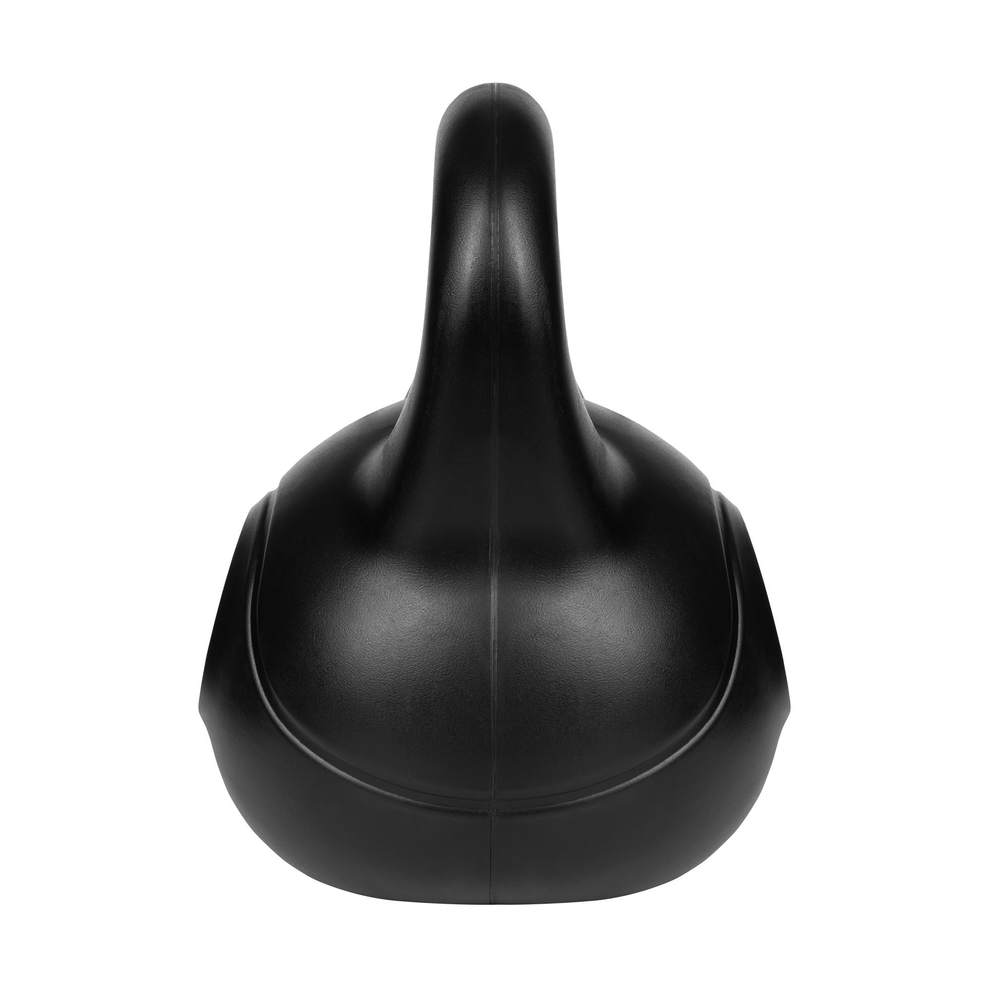 Czarny odważnik kettlebell na czarnym tle.