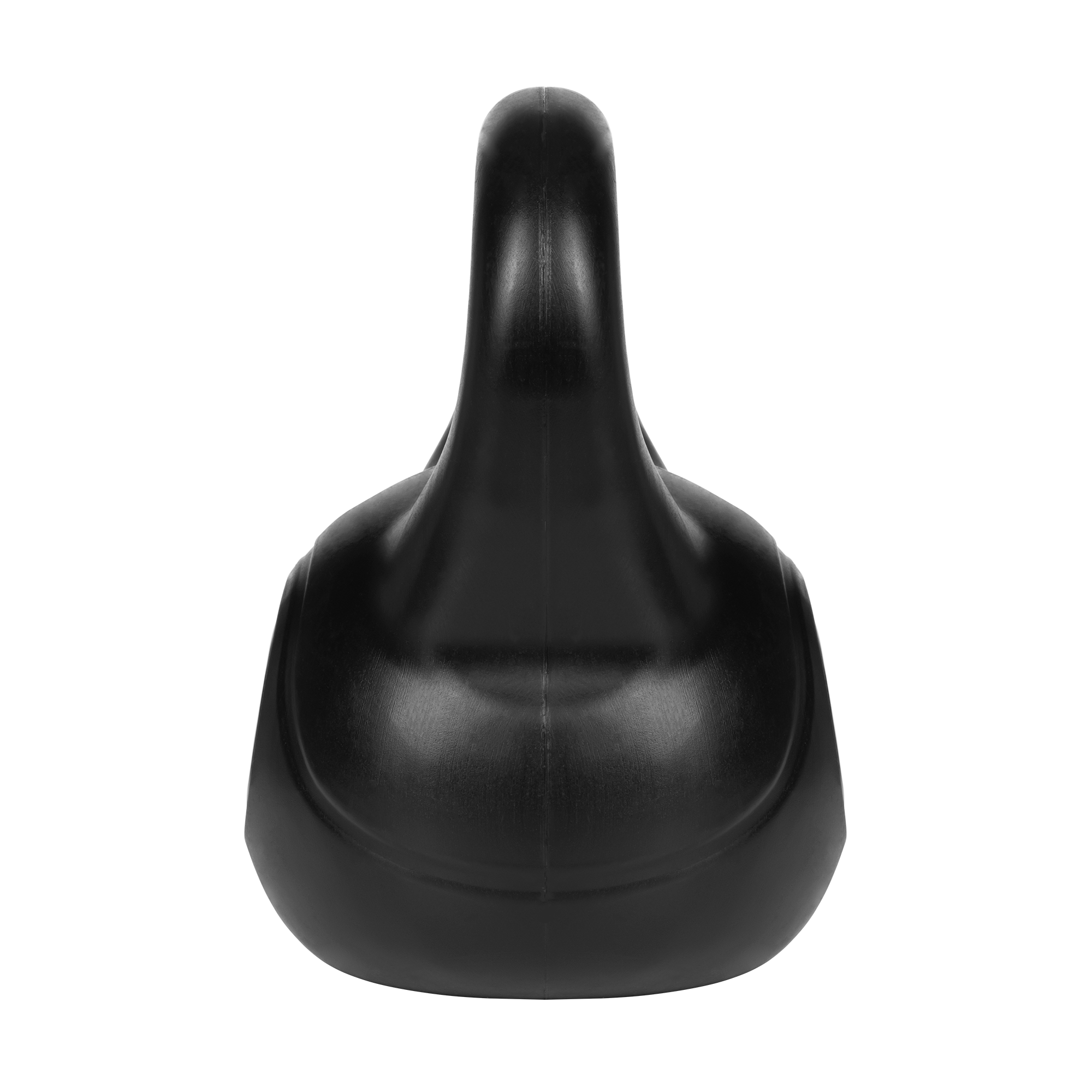 Czarny kettlebell na czarnym tle.