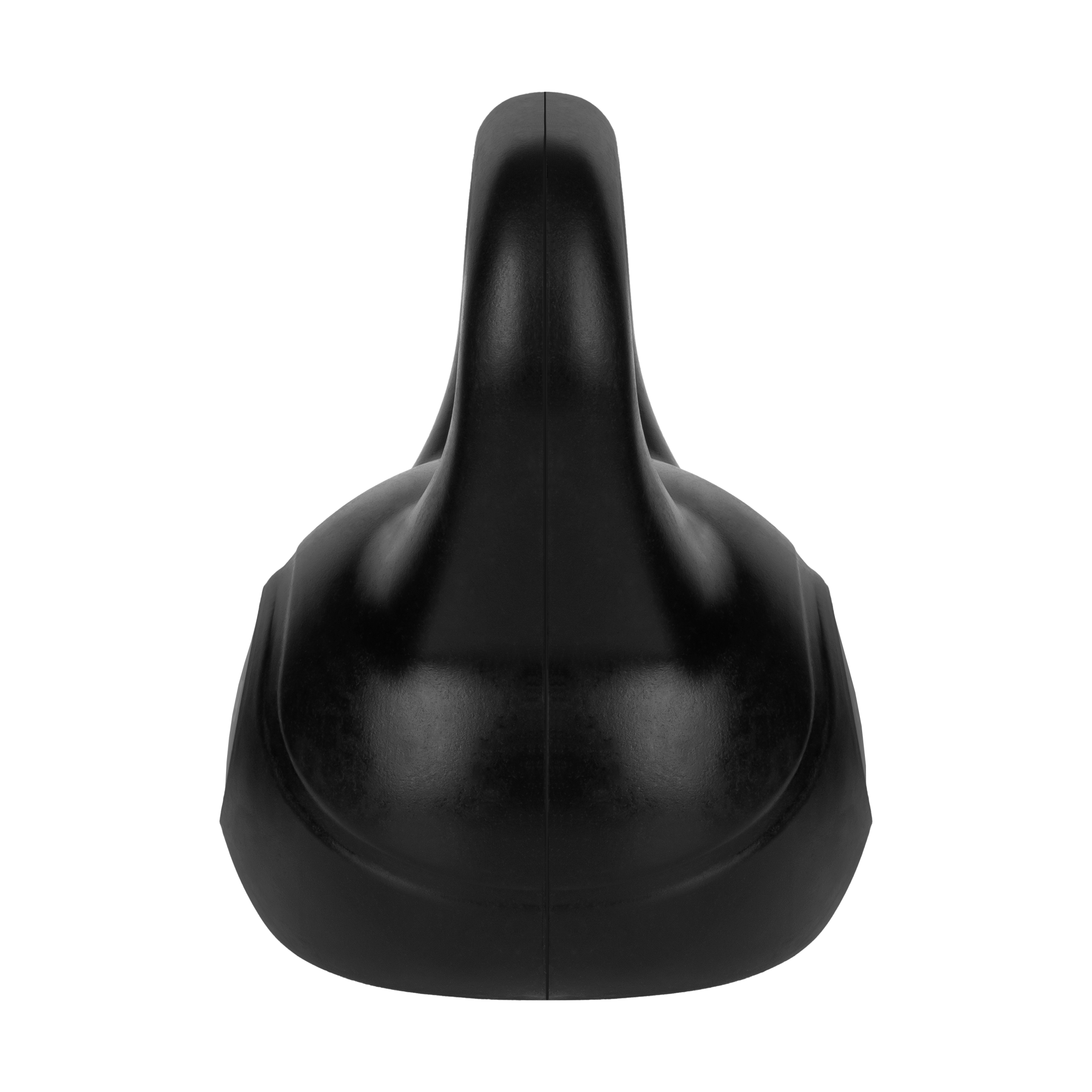 Czarny kettlebell na czarnym tle.