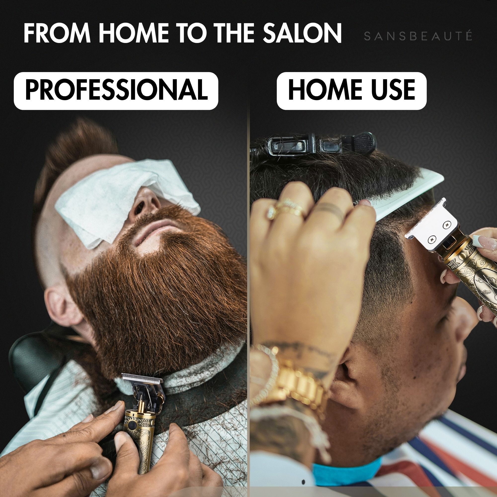 Vergelijking van professioneel haartrimmen in een salon en thuisgebruik.