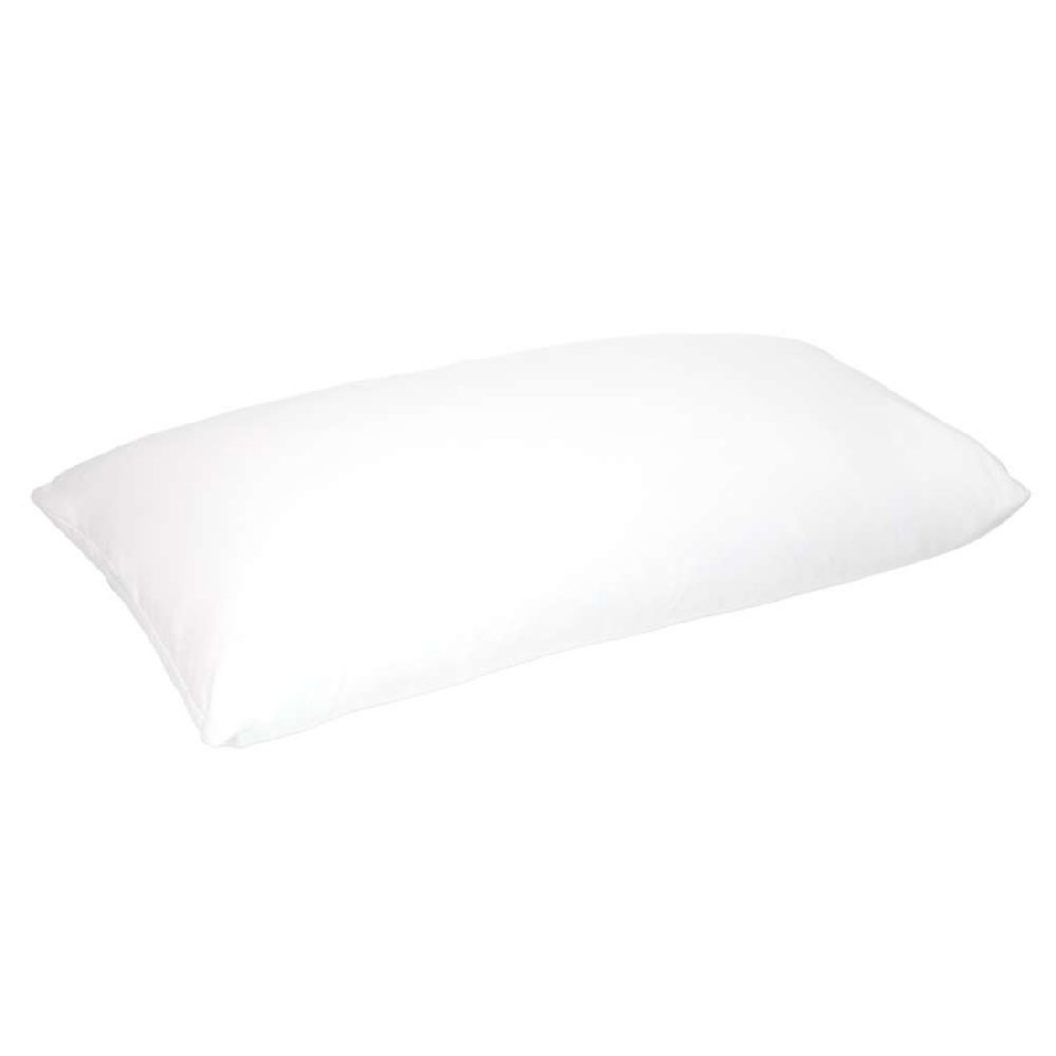 Una almohada blanca simple sobre un fondo claro liso.