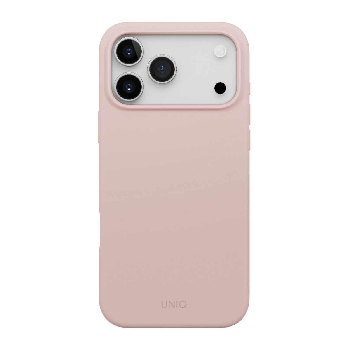 Arkada üç kamerası olan koruyucu kılıflı pembe akıllı telefon.