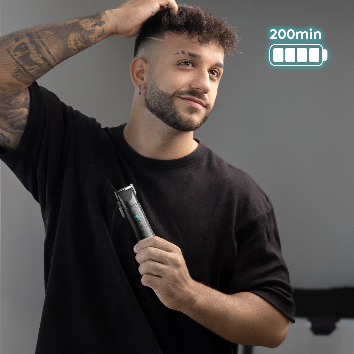 Cortapelos - CECOTEC PrecisionCare Samurai Clipper, 200 min, 10 niveles, Inox