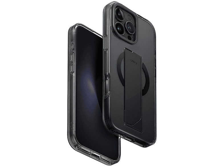 UNIQ iPhone 16 Pro Uyumlu Heldro Max Magsafe Standlı Kapak Telefon Kılıfı Siyah