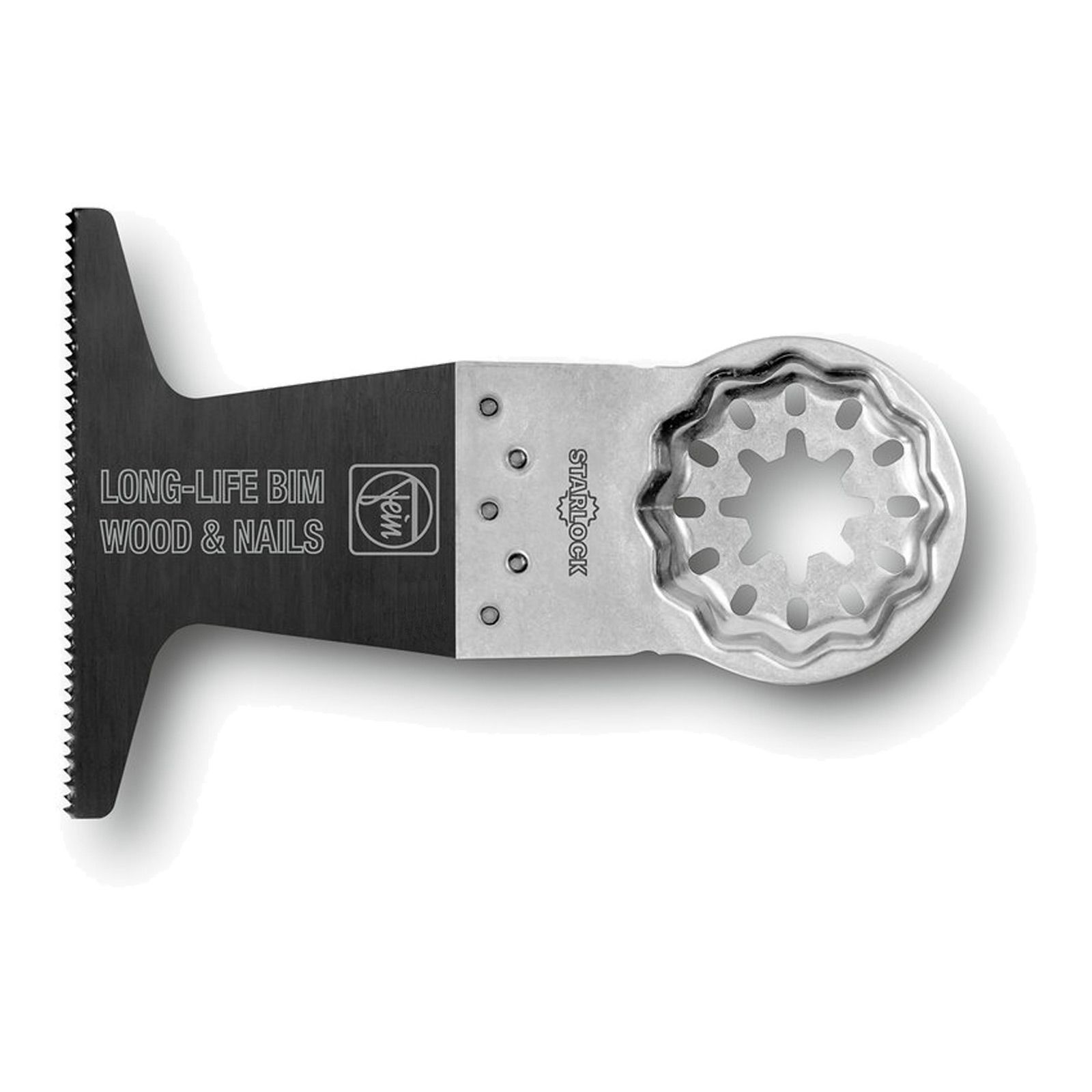 Ein multifunktionales Oszillationssägeblatt für Holz und Nägel mit Starlock-Aufnahme.