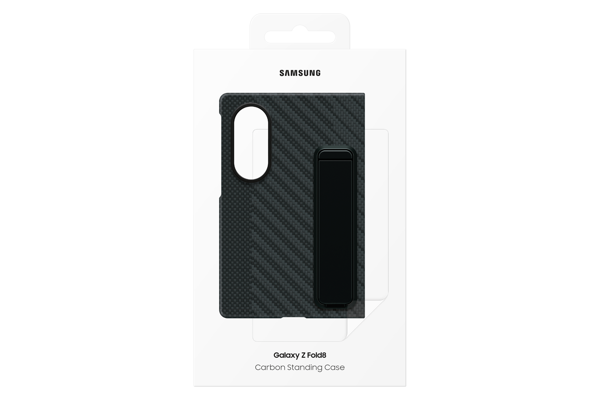 Samsung Galaxy Z Fold8 Carbon Standing Case in weißer Originalverpackung.