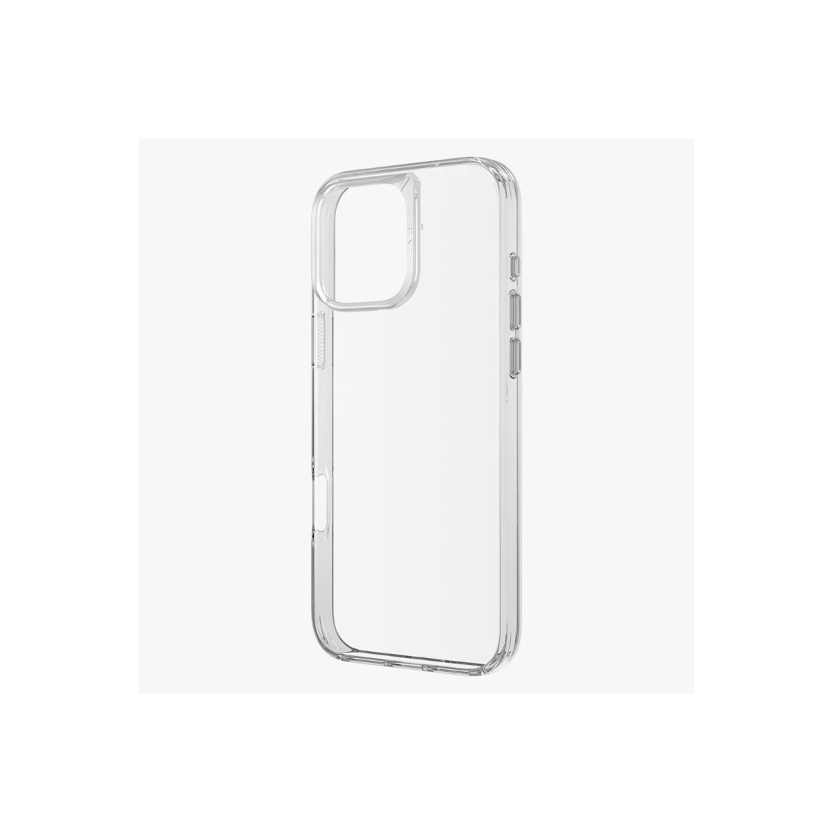 Beyaz arka plan üzerinde şeffaf plastik telefon kılıfı.