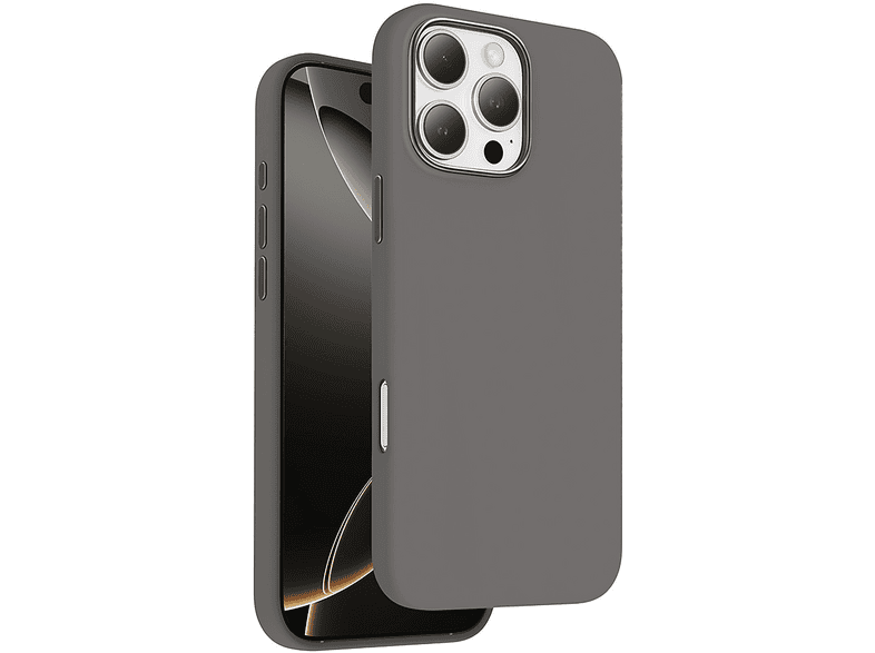 KEEPHONE iPhone 16 Pro Max Uyumlu Rosana Silikon Telefon Kılıfı Natural Gri