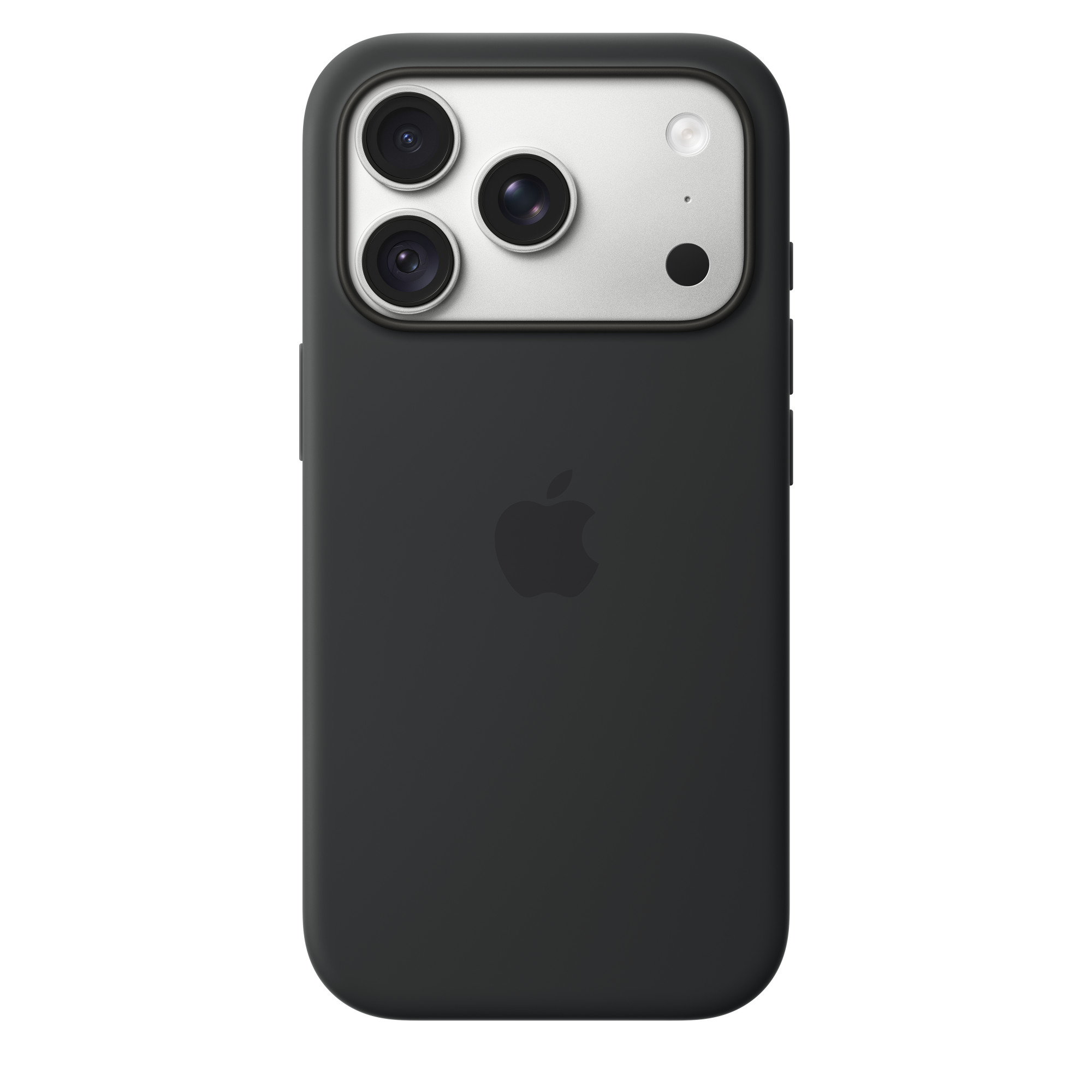 Dos d'un iPhone noir avec un module photo argenté et le logo Apple.