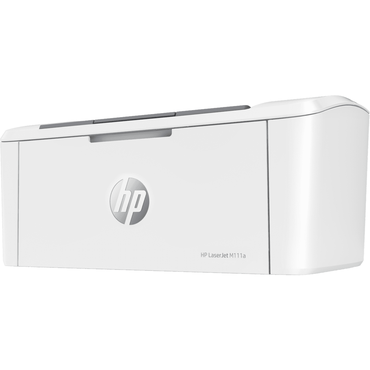 Beyaz arka planda beyaz bir HP LaserJet M111a yazıcı.