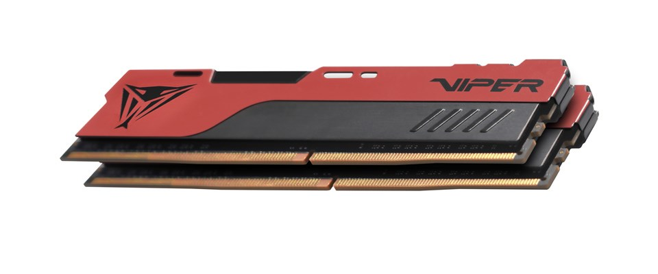 Deux modules RAM Viper rouges et noirs avec des connecteurs dorés sur fond blanc.