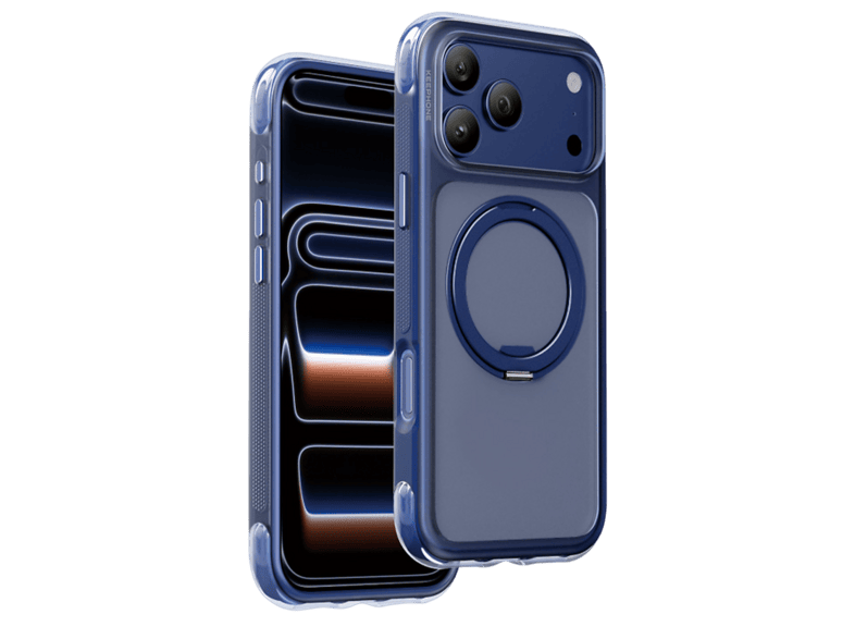 KEEPHONE Apple iPhone 17 Pro Max Uyumlu Monica Airbag Pro Stantlı Magsafe Kapak Telefon Kılıfı Lacivert