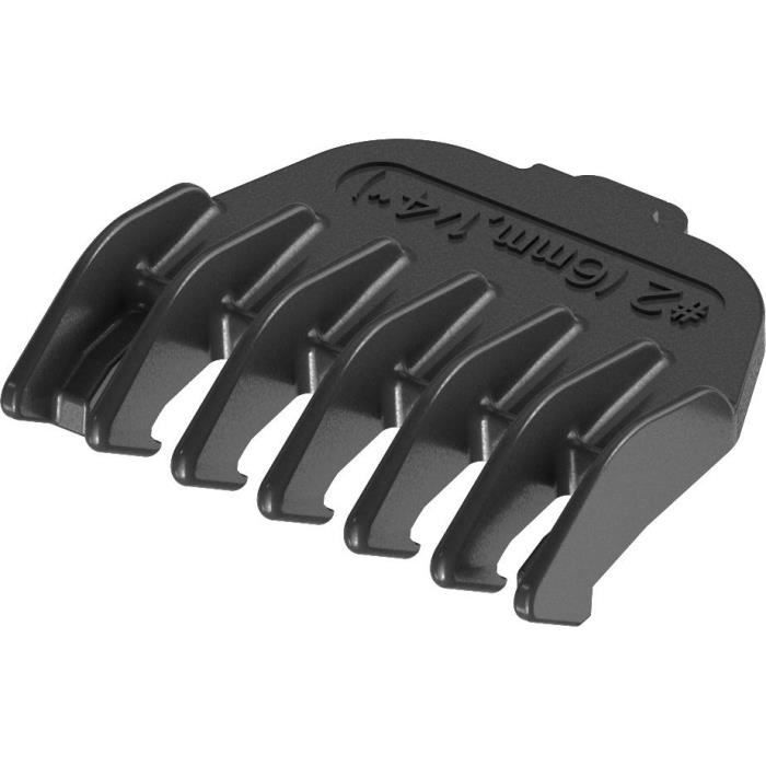 Sabot de tondeuse à cheveux noire numéro 2 sur fond blanc.