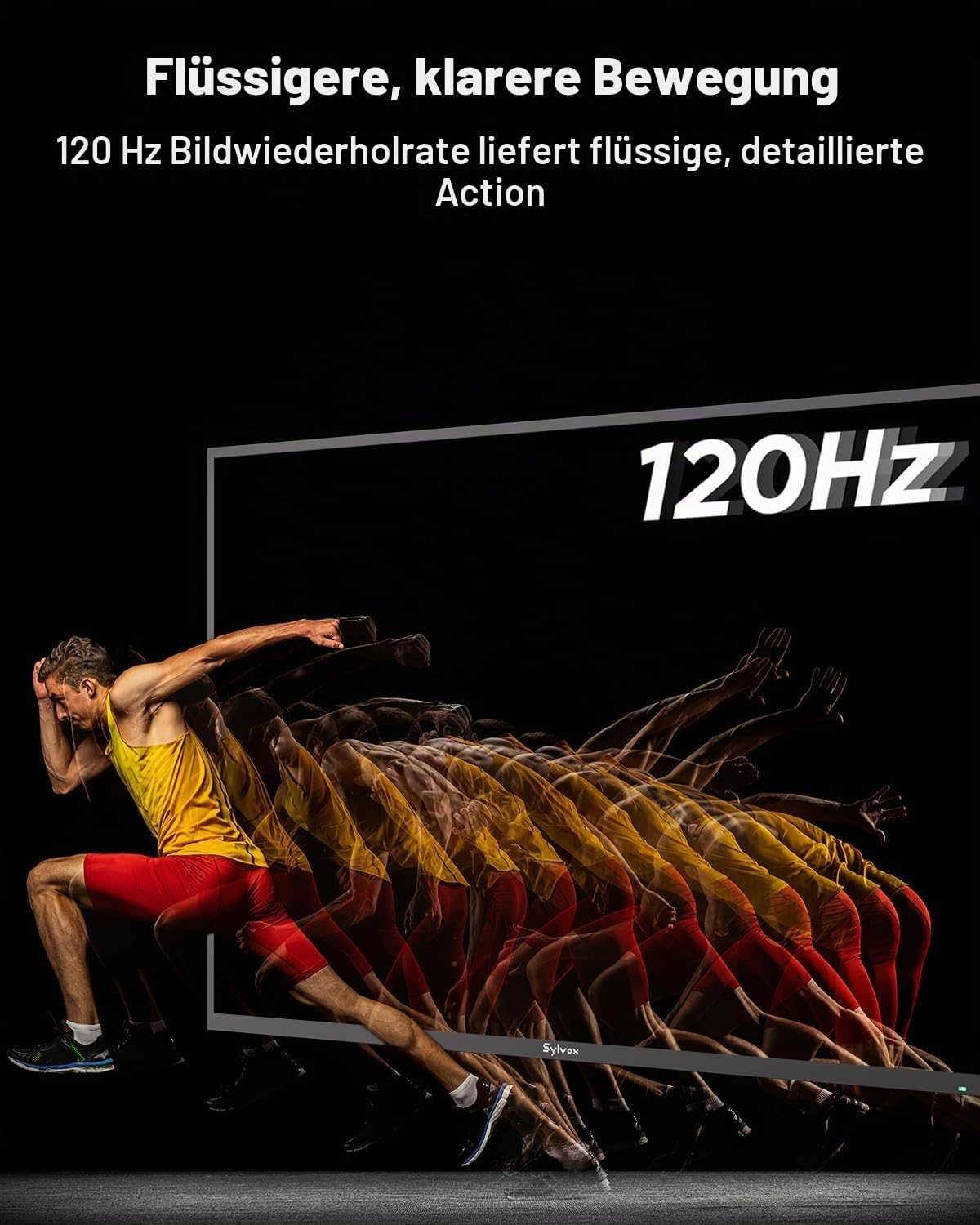 Un corredor en desenfoque de movimiento en una pantalla de 120Hz.