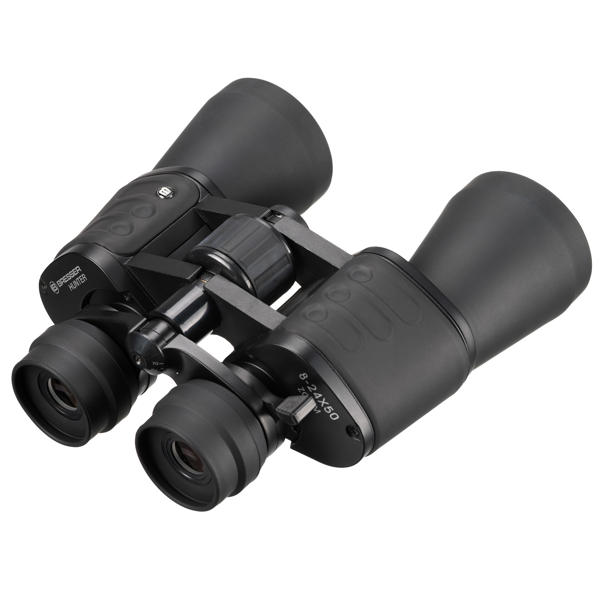 Binocolo nero Bresser Hunter su sfondo bianco.