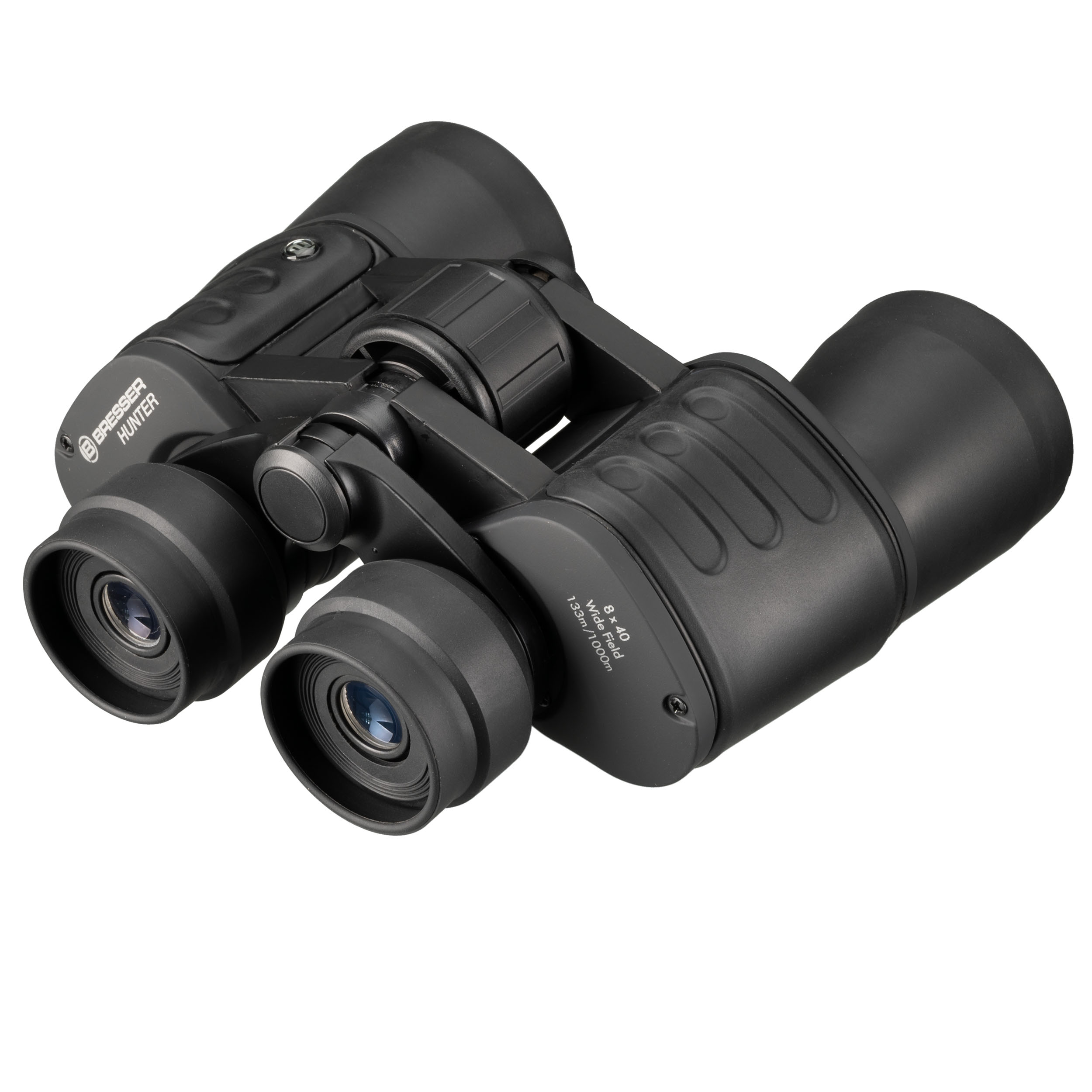 Binocolo nero Bresser Hunter 8x40 su sfondo bianco.