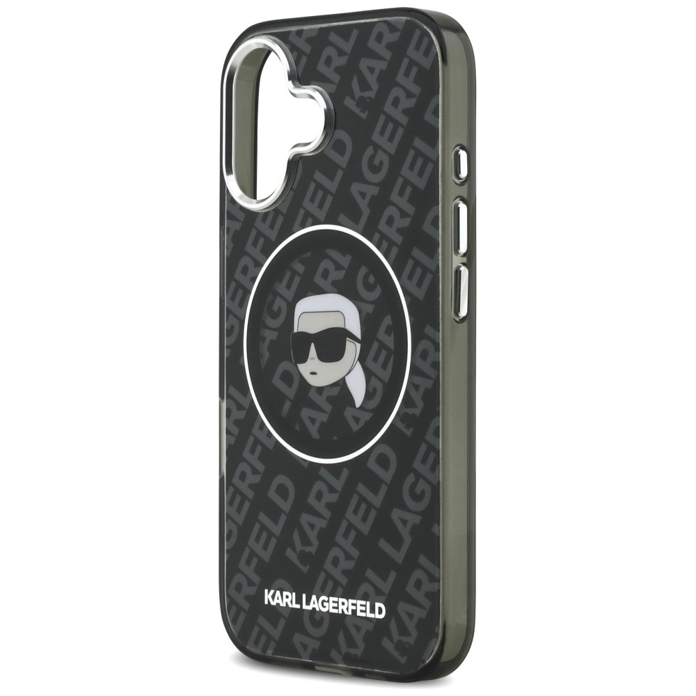 KARL LAGERFELD iPhone 17 Uyumlu Orijinal Lisanslı IML Baskılı KL Heads Kapak Telefon Kılıfı Siyah