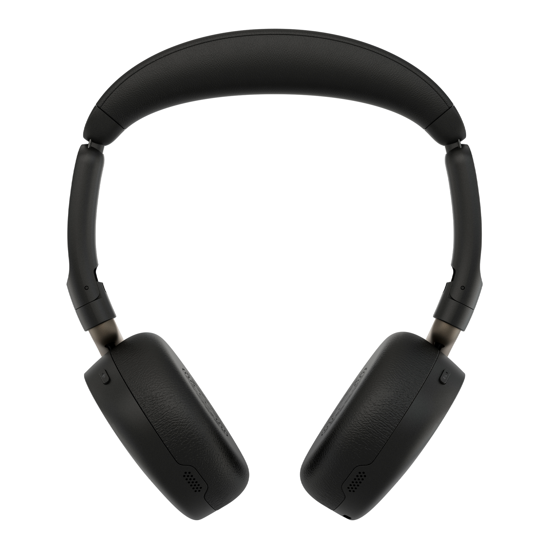 Schwarze Over-Ear-Kopfhörer mit gepolstertem Bügel und Ohrmuscheln auf weißem Hintergrund.