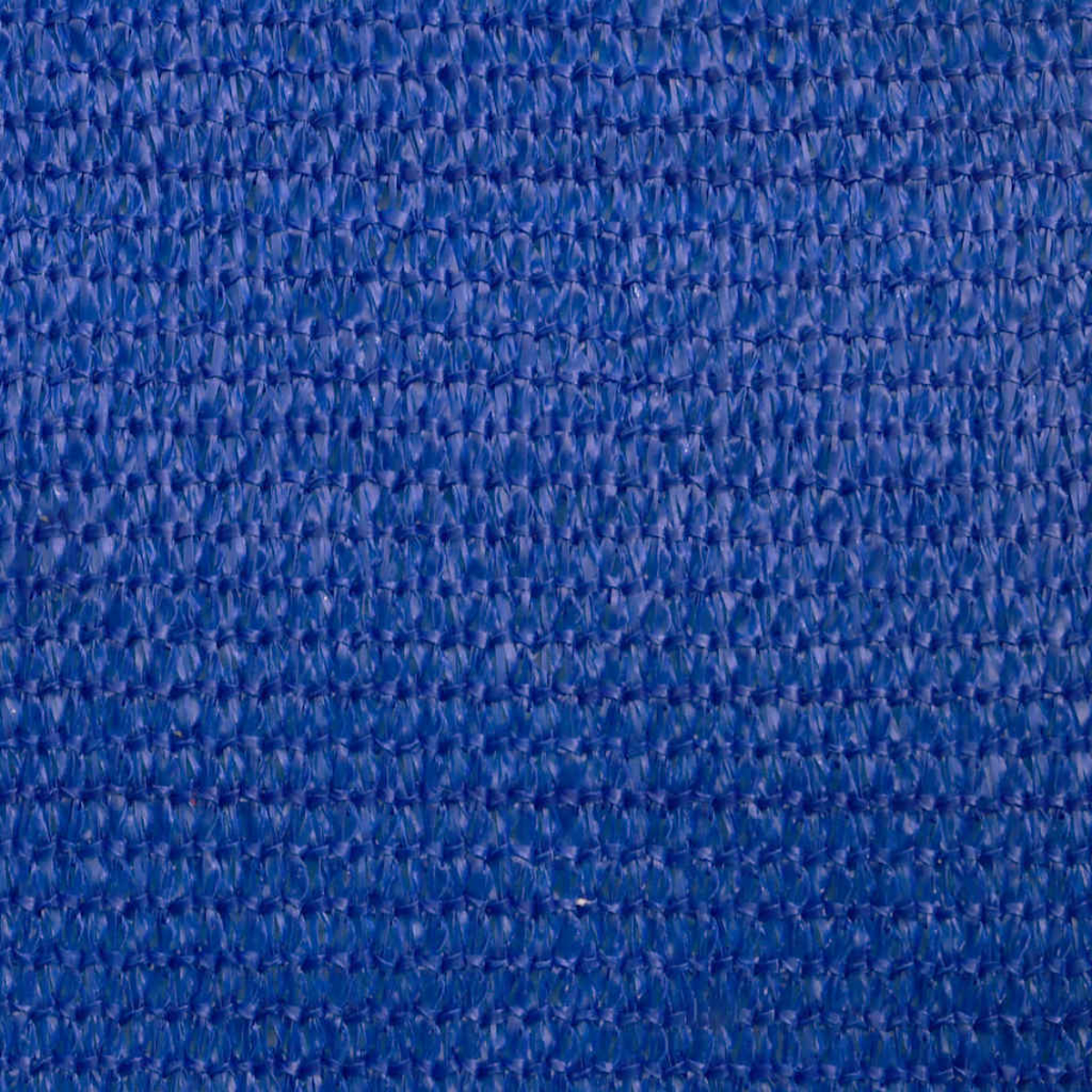 Nahaufnahme einer blauen Kunststoffnetzstruktur mit eng gewebten Mustern.