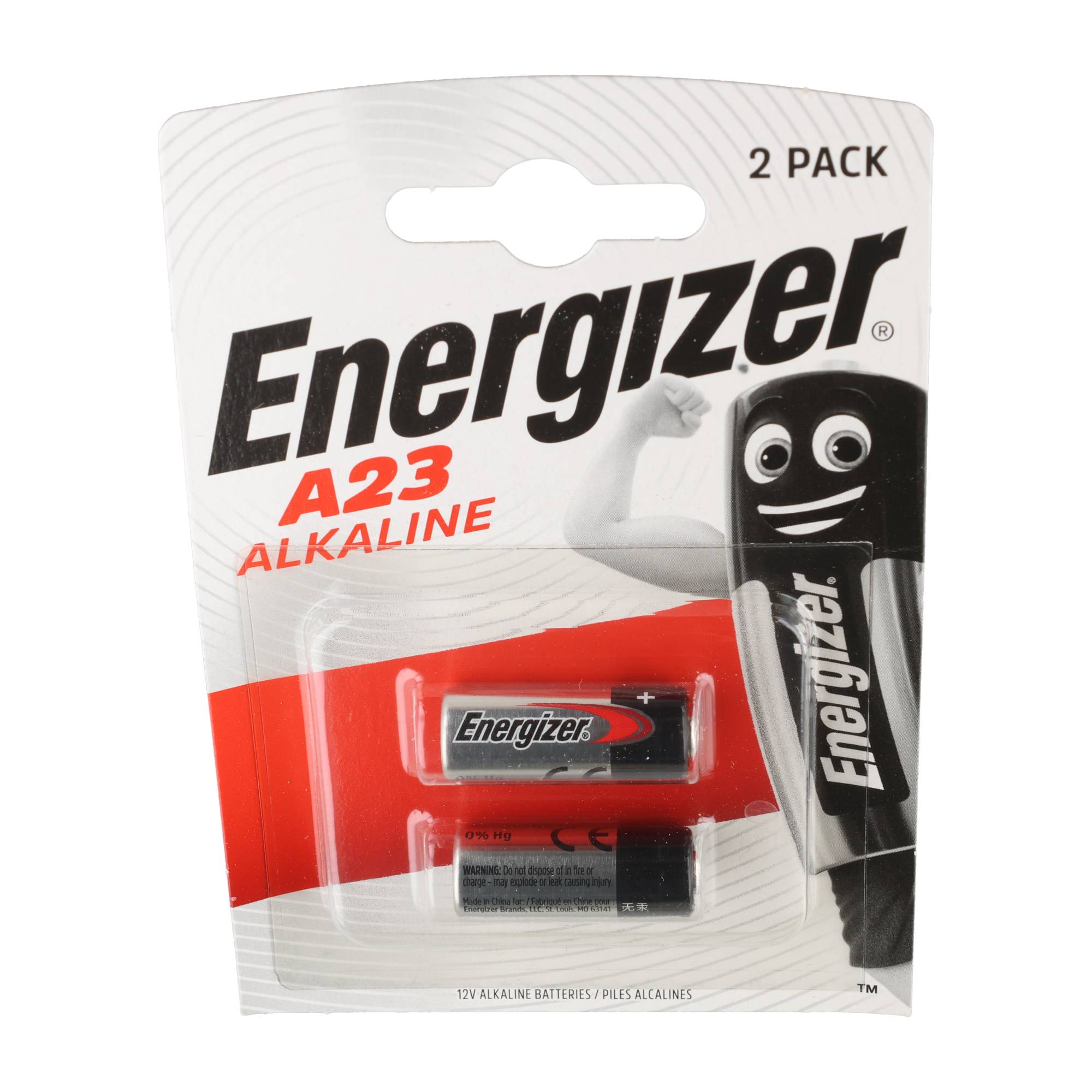 Baterie alkaliczne Energizer A23, 2 sztuki w opakowaniu.