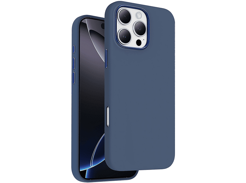 KEEPHONE iPhone 16 Pro Uyumlu Rosana Silikon Telefon Kılıfı Mavi