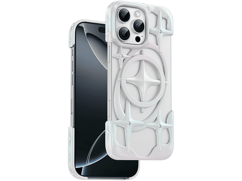 KEEPHONE iPhone 16 Pro Uyumlu Stella Magsafe Telefon Kılıfı Beyaz