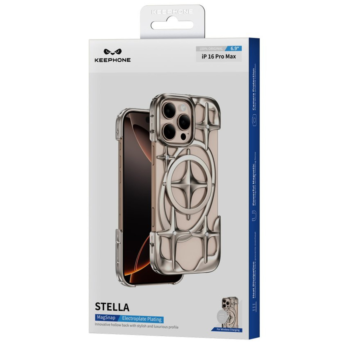 KEEPHONE iPhone 16 Pro Uyumlu Stella Magsafe Telefon Kılıfı Beyaz