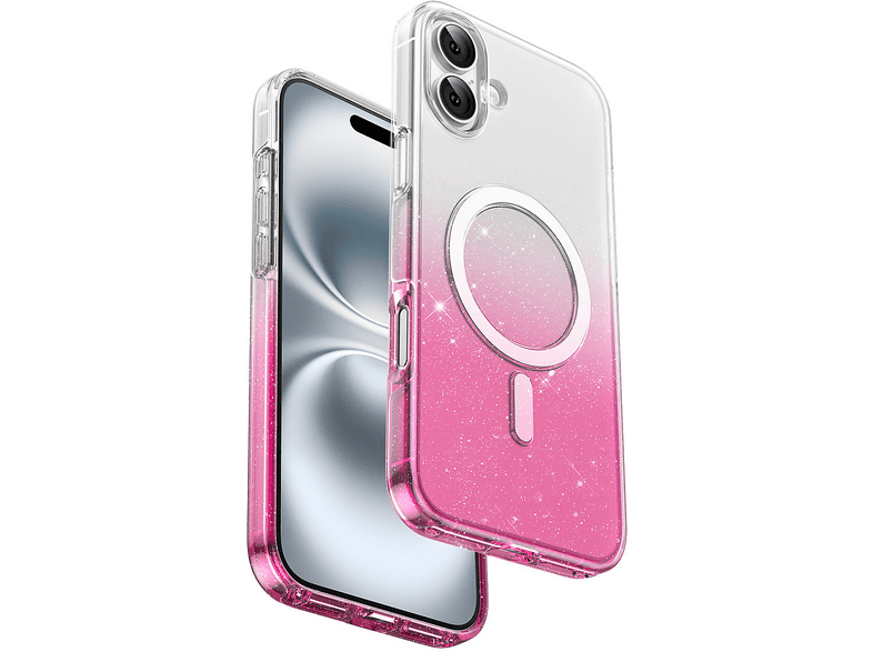 KEEPHONE iPhone 16 Uyumlu Lillian Simli Magsafe Telefon Kılıfı Pembe