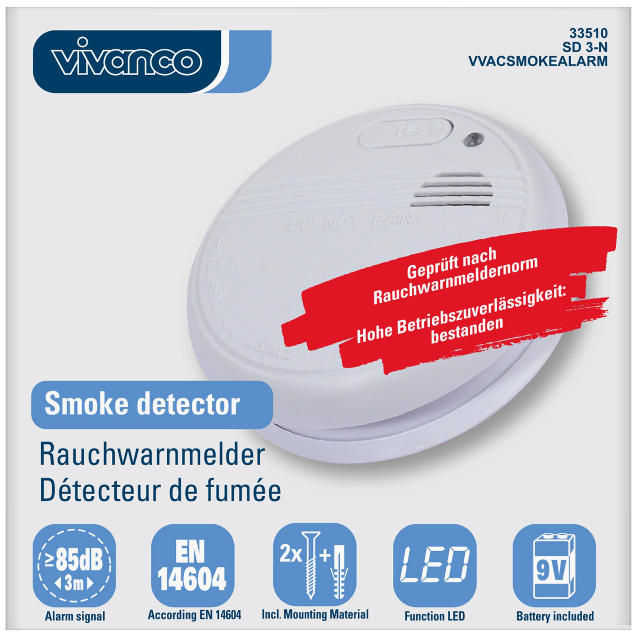 RILEVATORE DI FUMO VIVANCO VVACSMOKEALARM