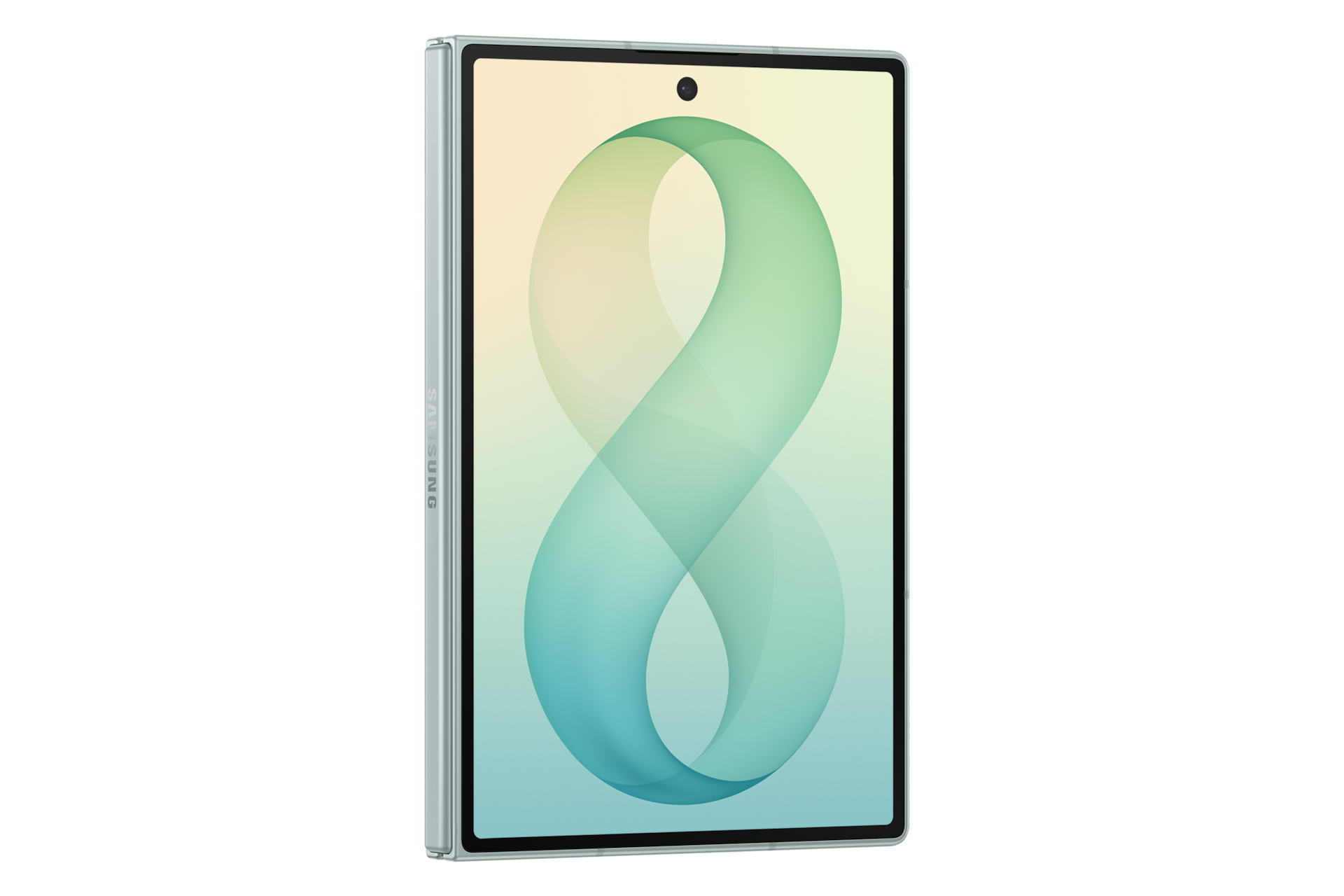 Uno smartphone con sfondo chiaro mostra una grafica ad anello verde, visto frontalmente su sfondo nero.