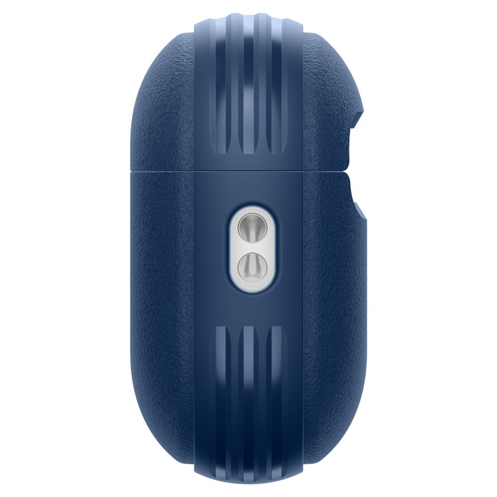 Custodia protettiva in silicone blu e robusta con bordi e bottoni scanalati.