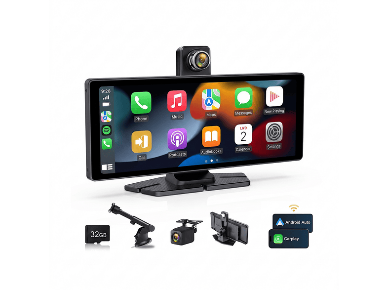 TYVON CarPlay Scherm 10.26 Inch | Draadloos Apple CarPlay & Android Auto - Dashcam & Achteruitrijcamera Car cam Wereldwijd