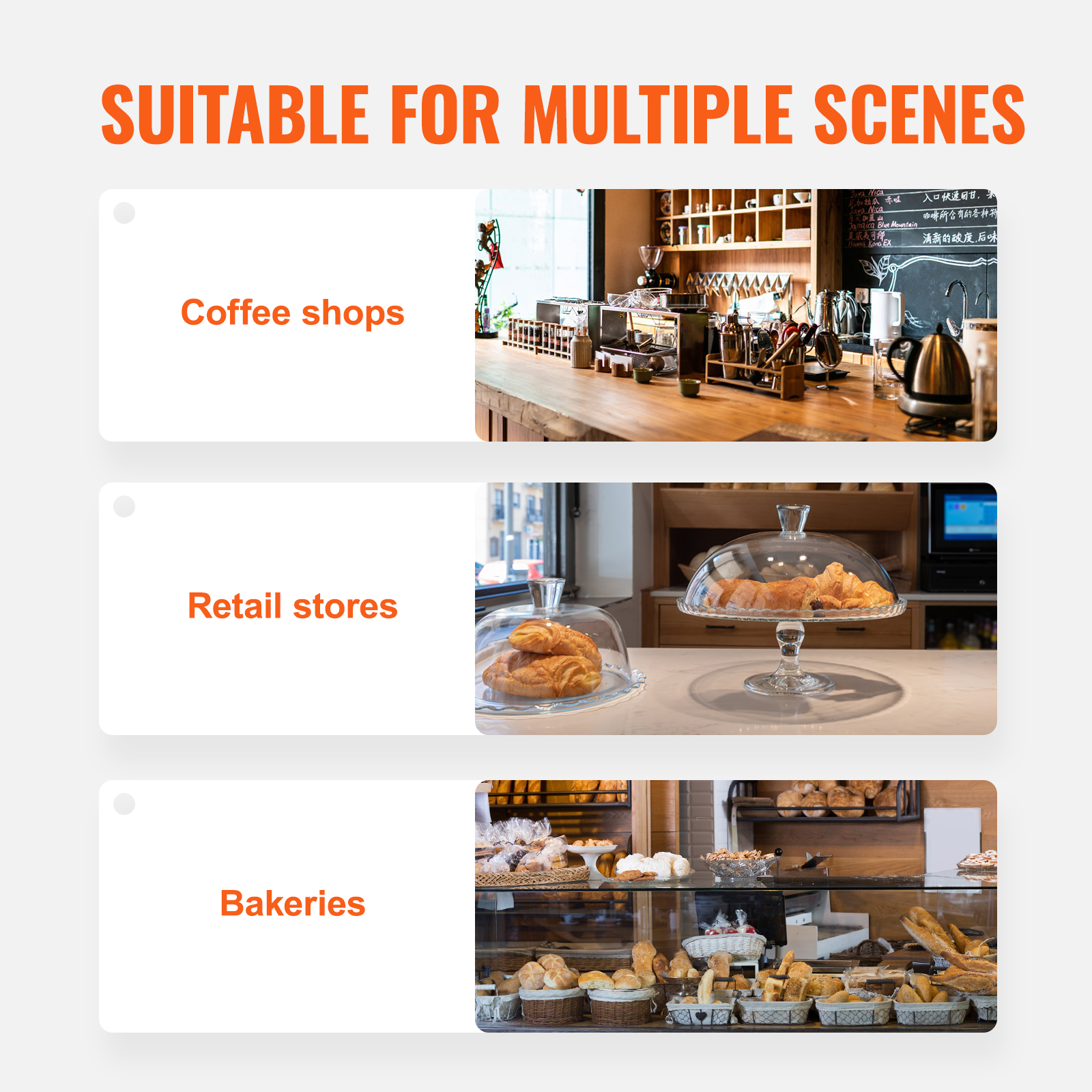 Infografica che mostra scene adatte per caffè, negozi e panetterie.