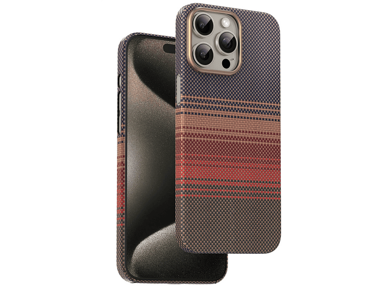 KEEPHONE iPhone 16 Pro Uyumlu Kevlar Seanova Magsafe Telefon Kılıfı Pudra