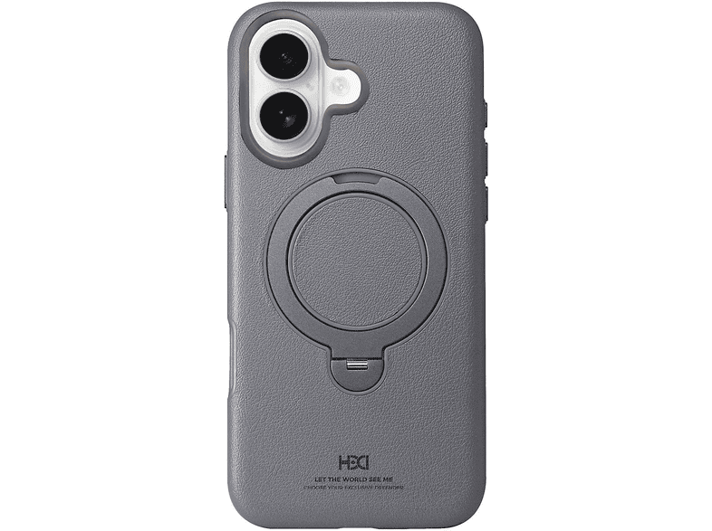 HDD iPhone 16 Uyumlu Vapor Deri Magsafe Standlı Telefon Kılıfı Titan Gri