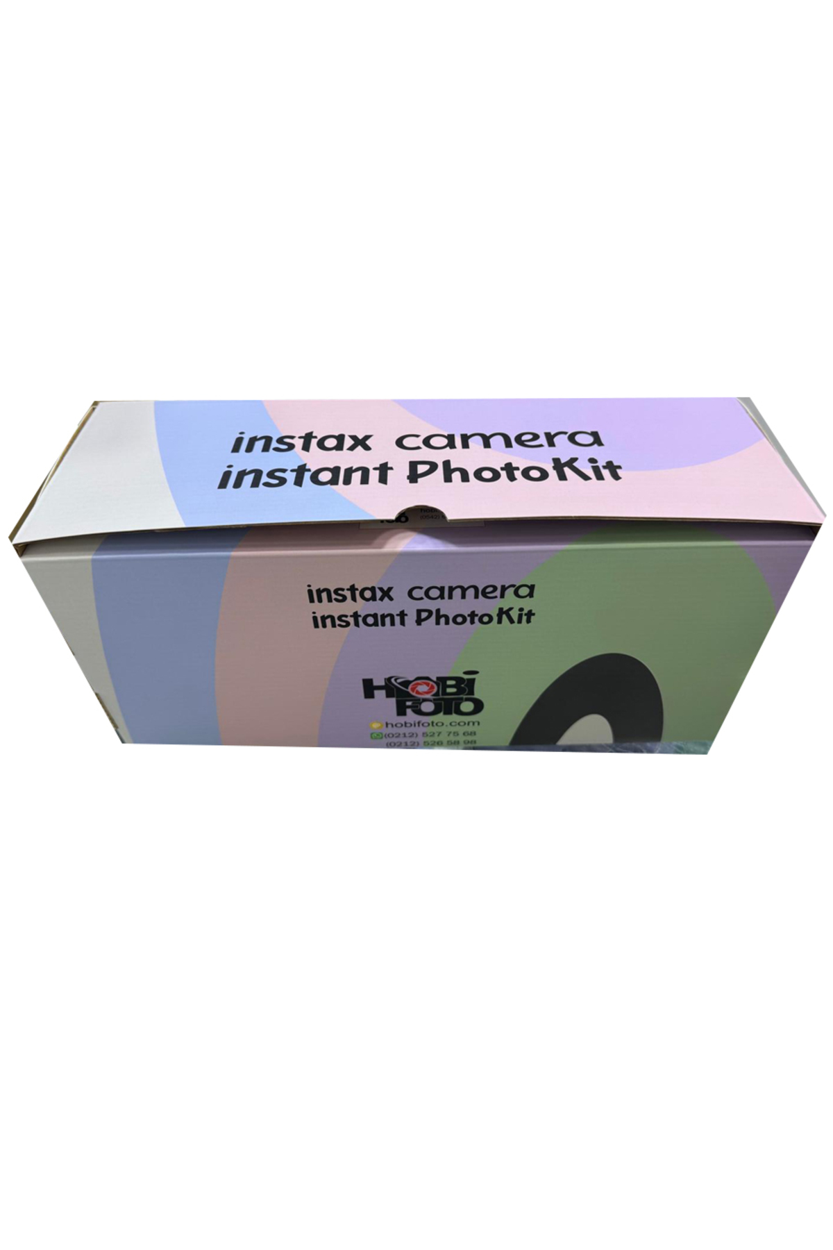 HobiFoto logolu Instax kamera anında fotoğraf kiti renkli kutusu.