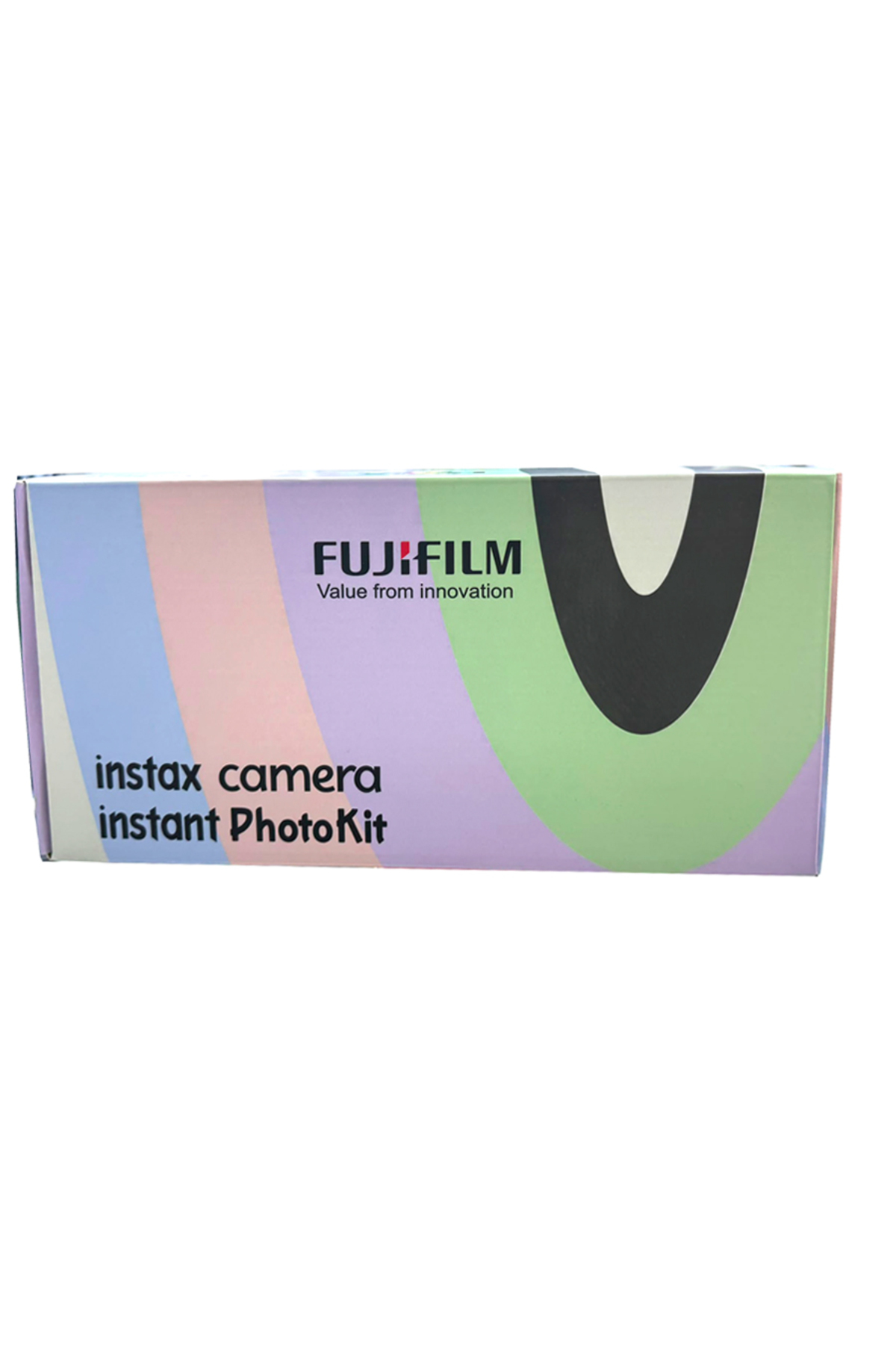 FUJIFILM markalı pastel renkli bir Fujifilm Instax kamera Instant PhotoKit kutusu.