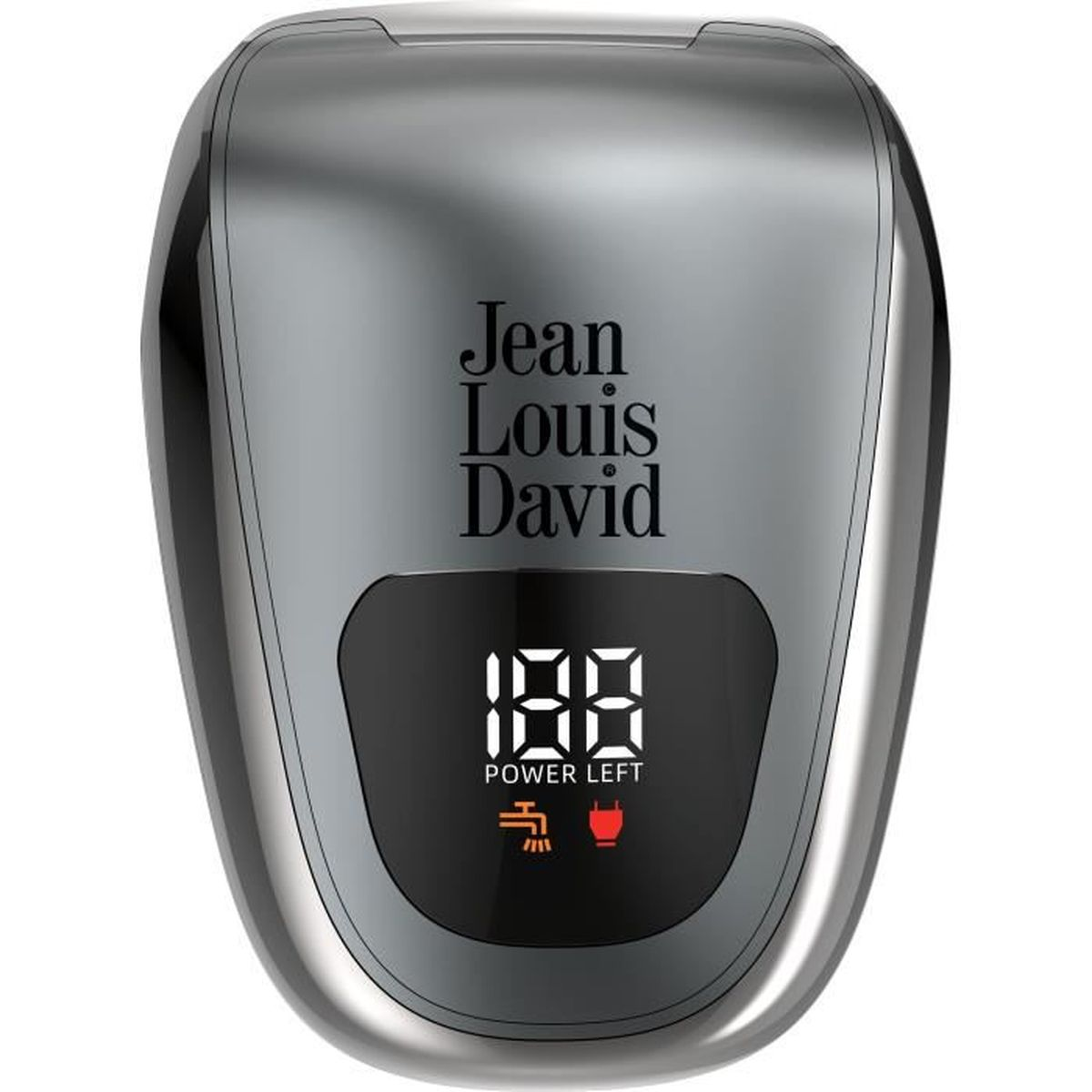 Rasatore grigio Jean Louis David con display digitale della batteria.
