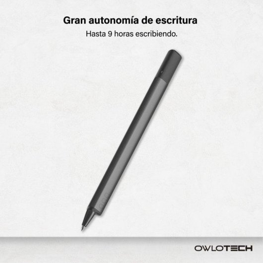 Una penna stilo digitale nera su sfondo chiaro con testo sulla durata della batteria.