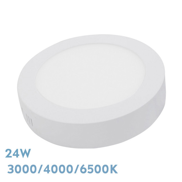 Una luz de techo LED blanca y redonda de 24W con varias temperaturas de color.