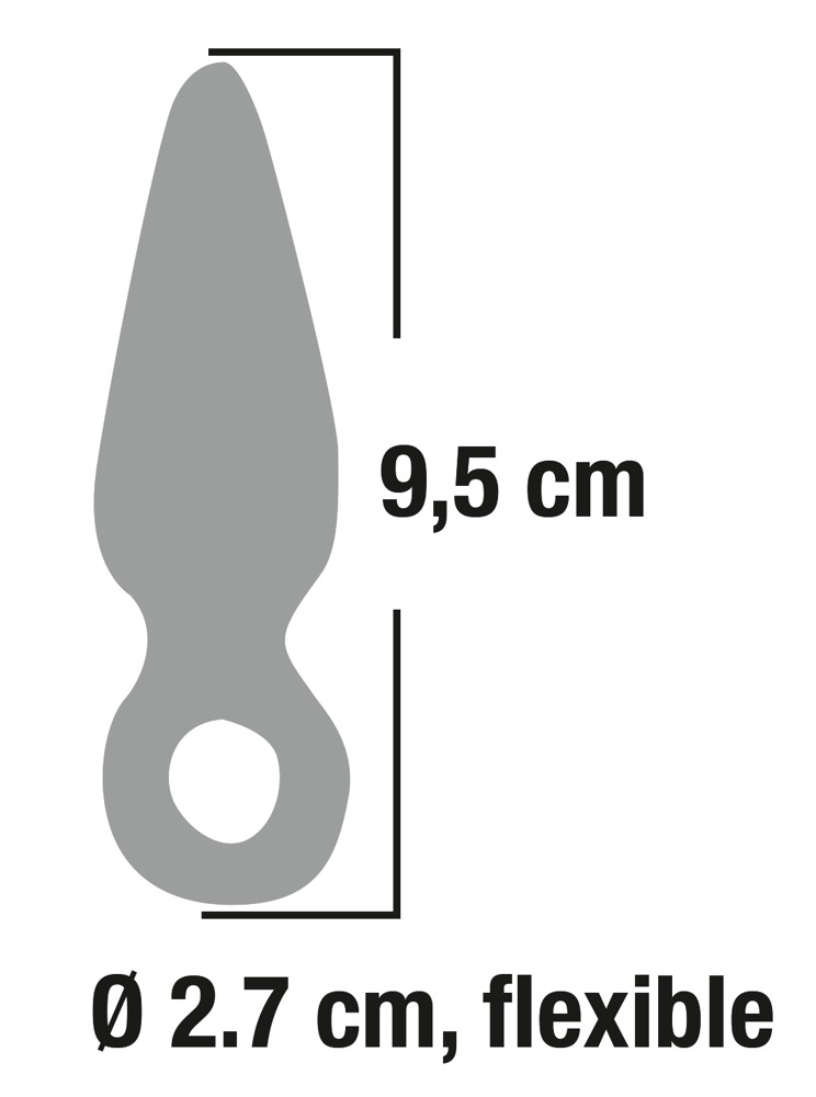 Diagramm eines Kegels mit Ring, 9,5 cm lang, Durchmesser 2,7 cm, flexibel.