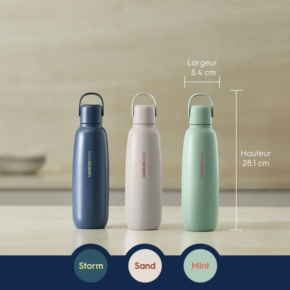 SODASTREAM Fizz & Go Cool 0,9 l Quick Connect Gassierbare Trinkflasche Blau