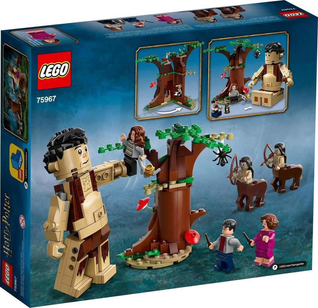 Lego Harry Potter Verbotener Wald Set-Box mit Riesen, Zentauen, Bäumen und Minifiguren.