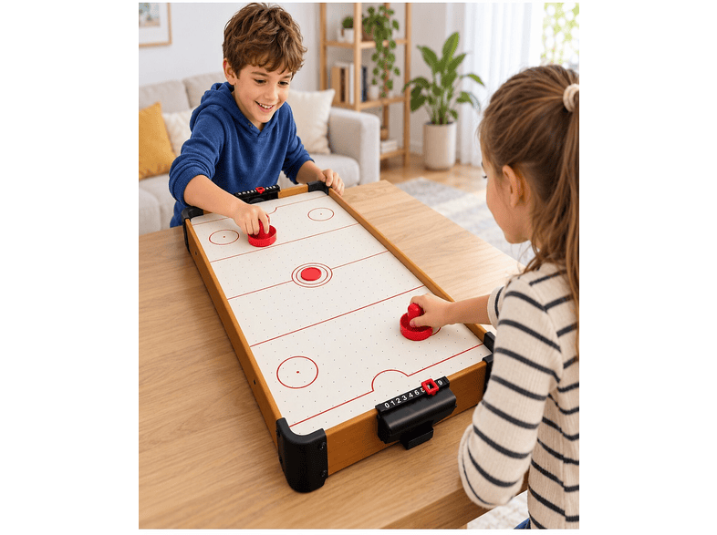 PLAYZEN 60 cm Fanlı Masaüstü Air Hockey Oyunu 2 Kişilik Skor Tabelalı