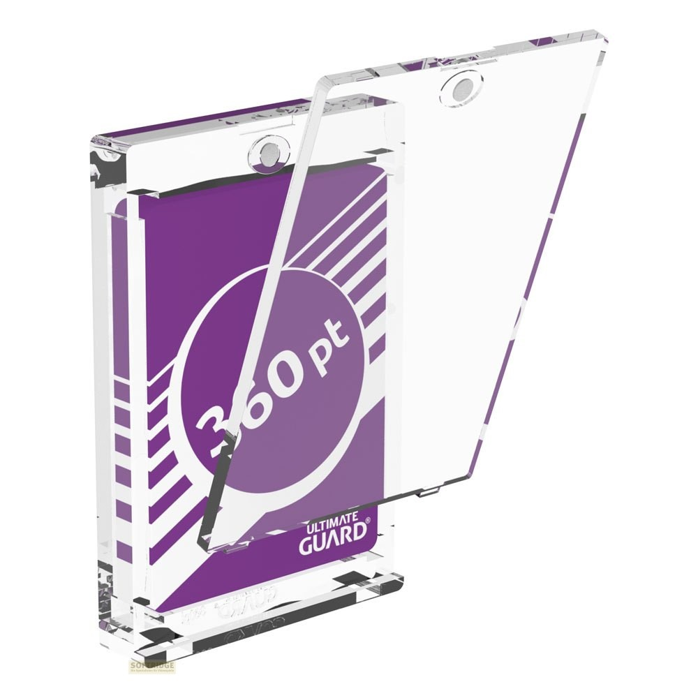 Porte-carte à collectionner en acrylique transparent avec couvercle magnétique.